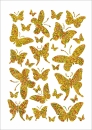 Schmetterlinge in Hologramm Gold, Folien Bügelmotiv in A5